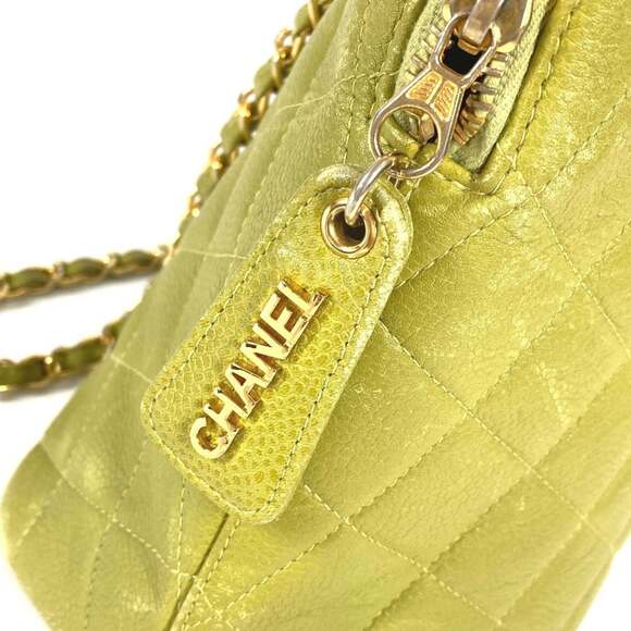 CHANEL Green Caviar Leather Shoulder Bag - Picture 9 of 16